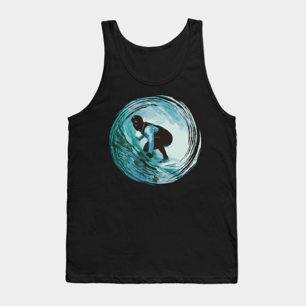 Texas Style Lone Surfer Tank Top by CamcoGraphics